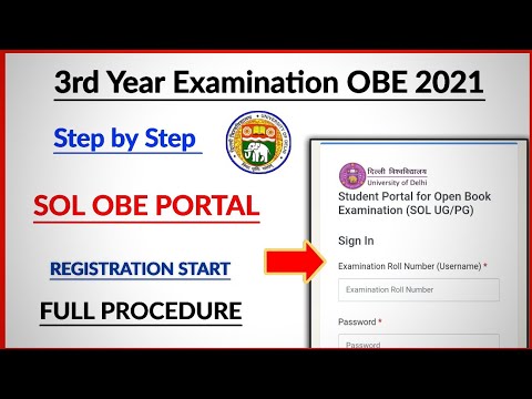 DU SOL : Third year examination OBE 2021 | Step by Step OBE Portal registration For Open book Exams