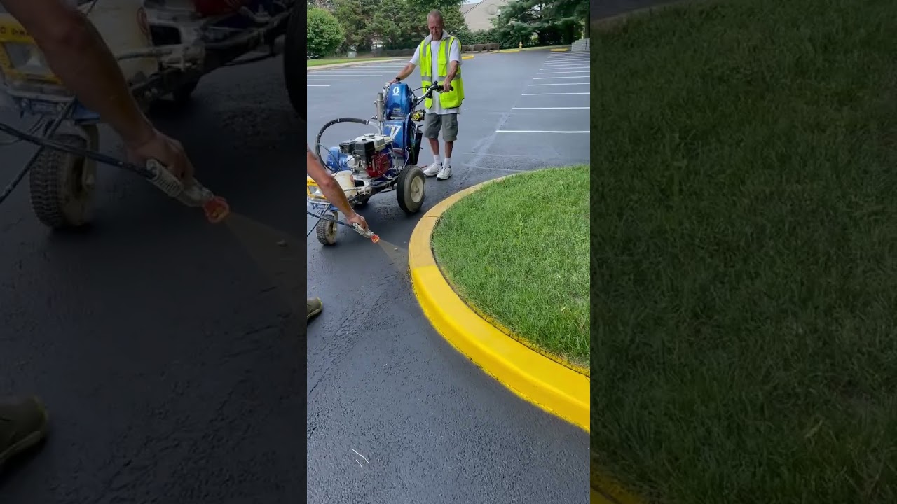 Painting a curb freehand
