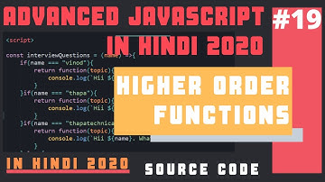 Higher Order Function in JavaScript in Hindi 2020