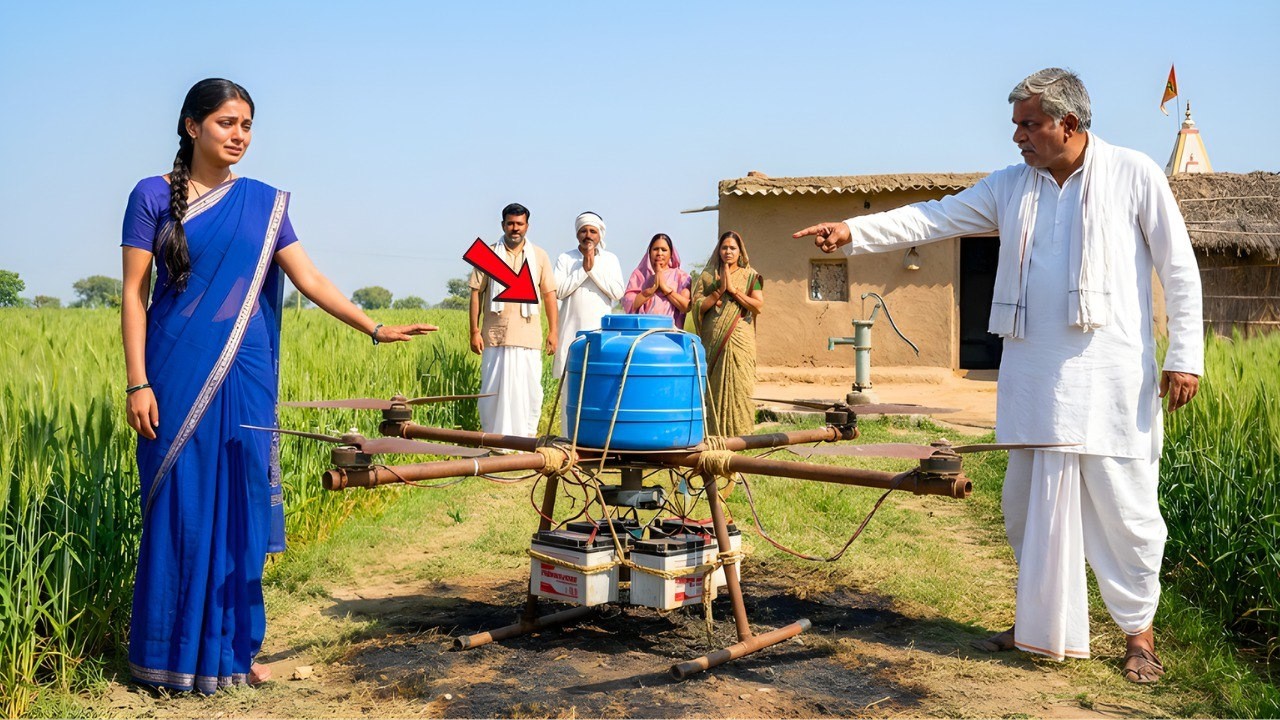 ससुर ने बहू का ड्रोन जला दिया… लेकिन 10 मिनट बाद पूरा गांव उसके पैरों में था! 😱�