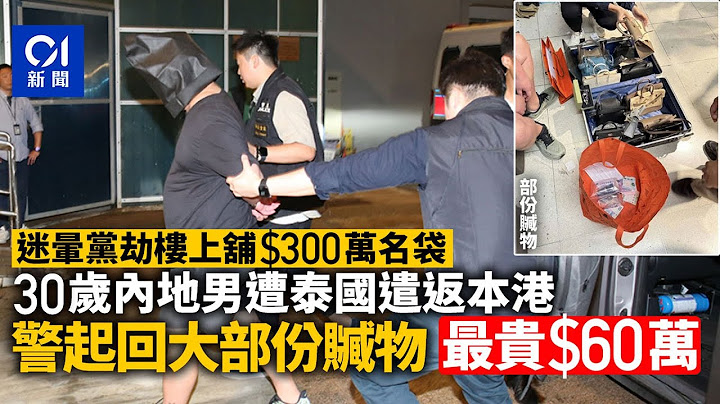 迷暈黨劫$300萬名袋｜警拘30歲內地男　起回大部份贓物最貴$60萬｜01新聞｜劫案｜名牌手袋｜迷暈｜拘捕｜泰國