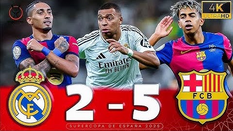 ملخص مباراة ريال مدريد و برشلونة 2-5 | نهائي كأس السوبر الإسباني 2025 🔥