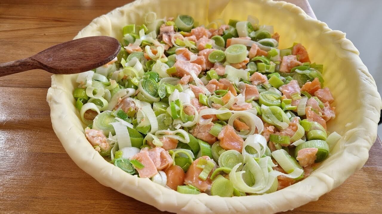 Quiche norvégienne saumon frais poireaux
