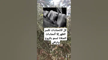 كل الانحناءات تكسر الظهر إلا أنحناءات الصلاة تسمو بالروح وترتقي 