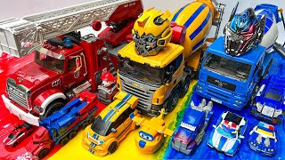 TRANSFORMERS Movie Carbot Tobot Construction: Optimus Prime Truk Train Crane Bus Dinosaur Stopmotion
