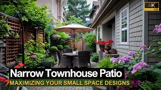แนวคิดการออกแบบลานบ้านทาวน์เฮาส์แคบ: เพิ่มพื้นที่ขนาดเล็กของคุณให้สูงสุด