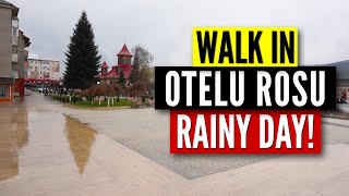 Walking in the Rain | Oțelu Roșu Walking Tour - Centru, Piață, LIDL | Virtual Walk (April 2021)