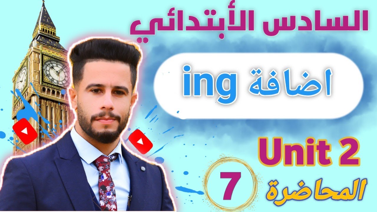 انكليزي سادس ابتدائي / اليونت 2 / الدرس 7 / شرح قواعد أضافة ing بطريقة جدا مبسطة