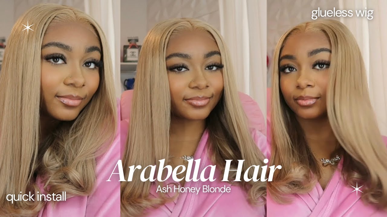 GLUELESS ASH HONEY BLONDE WIG 👱🏽‍♀️🍯| Arabella Hair (quick and easy!)