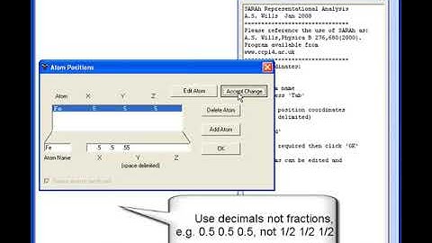 SARAh-Representational analysis: atom positions