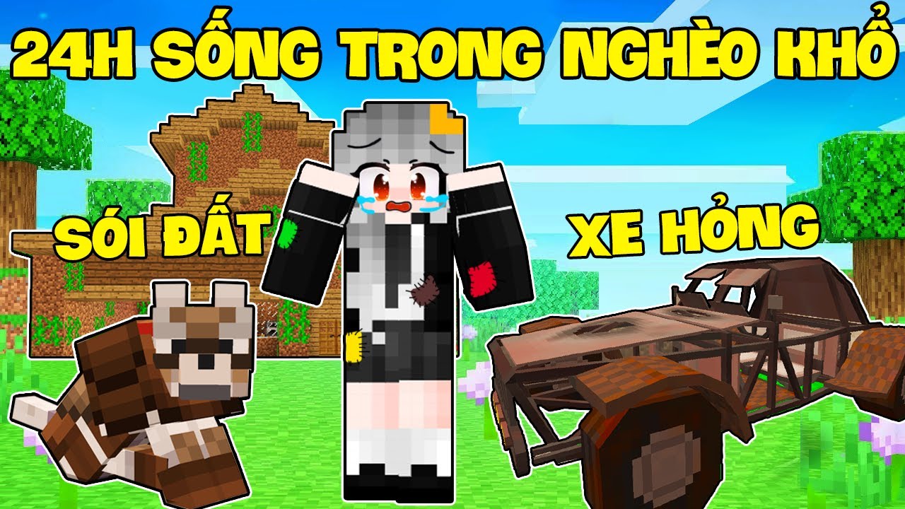 SAMMY MỘT NGÀY SỐNG TRONG BLOCK ĐẤT SIÊU NGHÈO KHỔ TRONG LÀNG HERO TEAM MINECRAFT