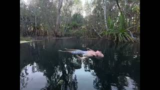 Ozwold explores Bitter Springs hot springs near Katherine NT Aust