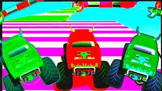 gta new v epic mega ramp monster truck racing stunt challenge competition @shining spider-man game