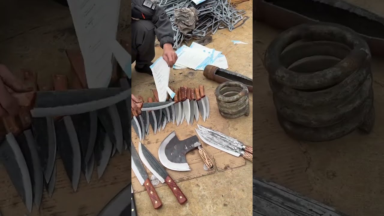 Small Butcher Knife Forged From Automobile Shock Absorber Springs
