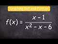 How to graph a rational function using 6 steps