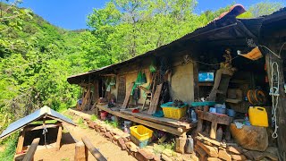 산길을 굽이굽이걸어서1시간20분해발800 깊은산속 에 홀로 사시는 자연인 어떻게 지내시는지 찾아가 보았습니다