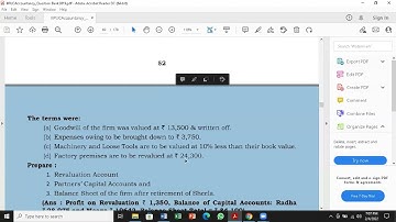 2nd PUC Accountancy /12th Std Accountancy CBSE & ICSE syllabus-Problem Retirement of  partner No.12
