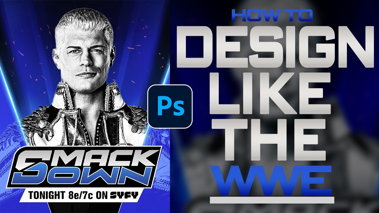 How to Design Like WWE [SMACKDOWN Poster] [Photoshop] (FREE PSD)