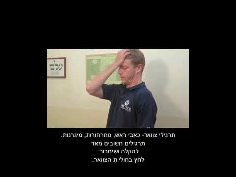 תרגילי צוואר- תרגילים מעולים לשחרור עומסים באיזור הצוואר. סימפטומים כגון: כאבי ראש, מגרנות, סחרחורות