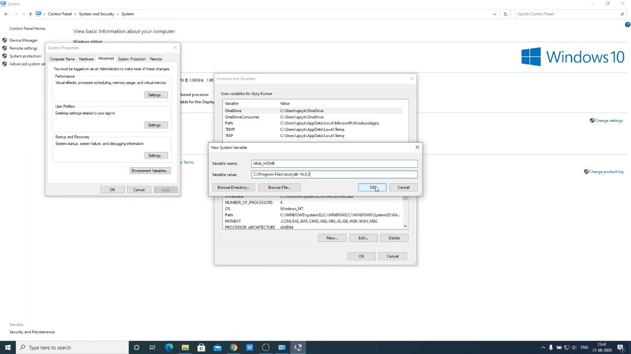 How to Set JAVA_HOME Variable on Windows 10 - YouTube