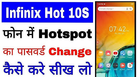 infinix Hot 10s me hotspot ka password change kaise kare।change hotspot password in infinix Hot 10s