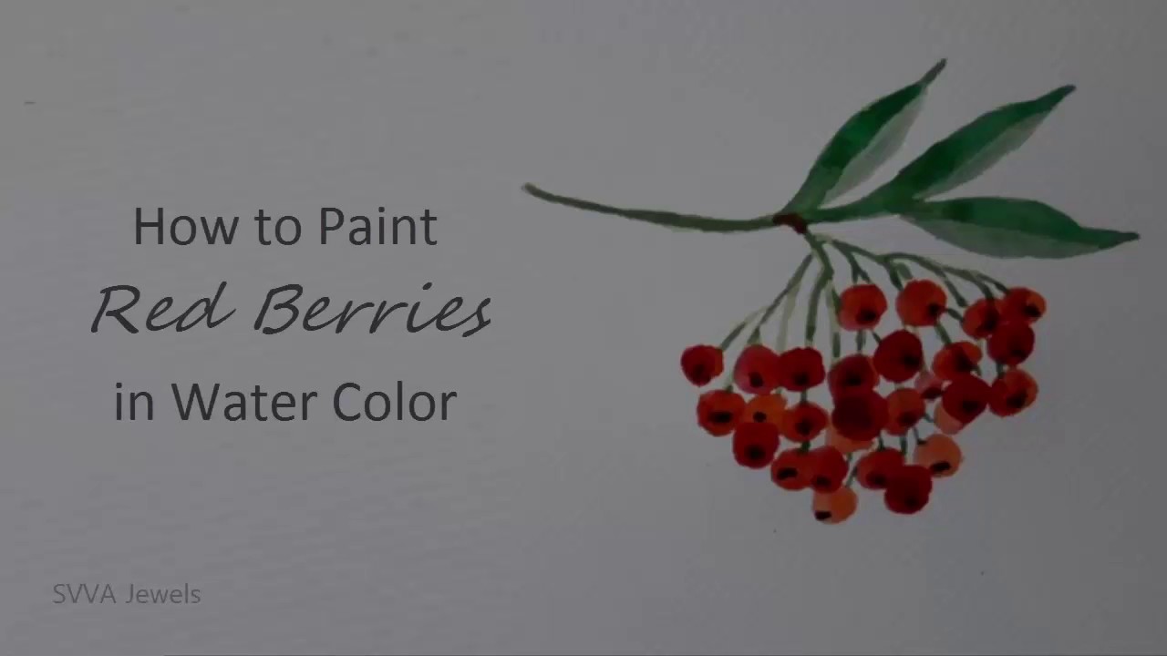 pix How To Draw Red Berries how to paint a type of red berries on a branch with watercolor no pre drawing