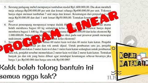 Pembahasan Soal Program Linear Kelas 11 bersama Kak WS