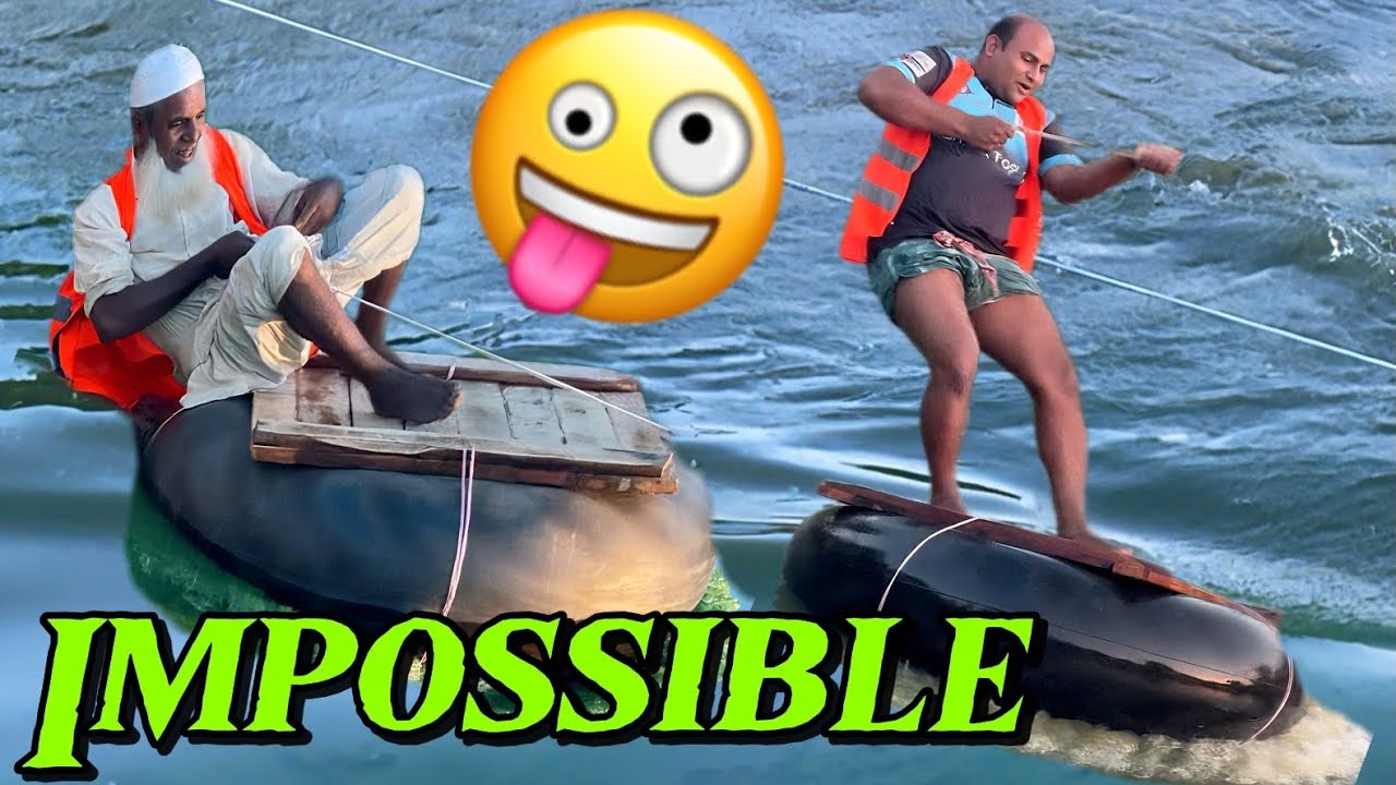 IMPOSSIBLE TUBE BOAT CHALLENGE! 🌊 Funny Grandpa vs. Slippery Rope Crossing (99% FAIL) 