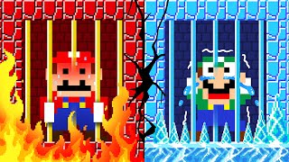 HOT and COLD Prison: What If Mario touch Everything Turns into Fire and ICE? ADN MARIO GAME