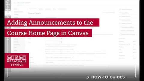 Add Announcements to Your Course Home Page in Canvas