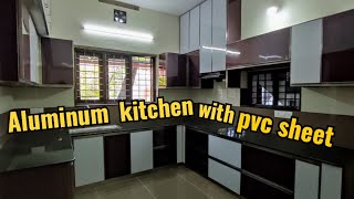 Aluminium Kitchen With Pvc Sheet In Ernakulam അലമനയ കചചൻ കബർഡ Modular Kitchen