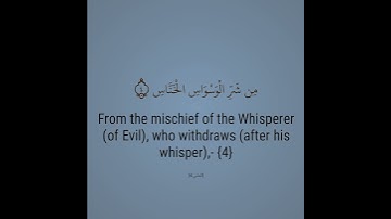 سُورَةُ النَّاسِ عدد آياتها 6 وترتيبها 114