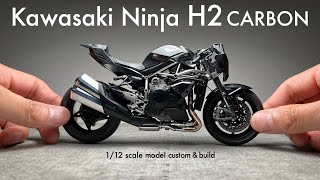 Building Tamiya 1/12 Kawasaki Ninja H2 CARBON Scale Model Custom