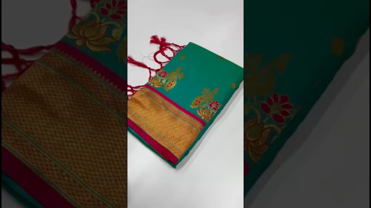 Soft Silk Paithani Traditional Pallu & Peacock Border Saree