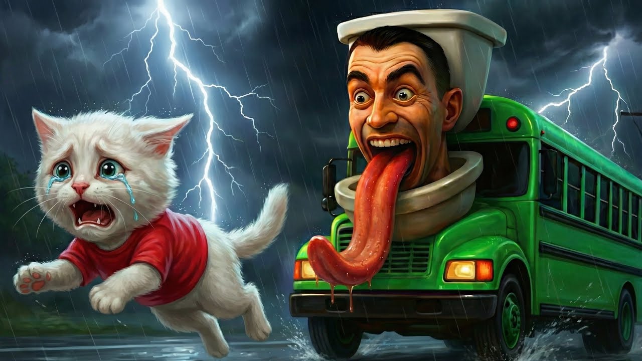 😱Kitten Accidentally Encountered aMutated Skibidi Toilet 🔥#catstory #catshorts