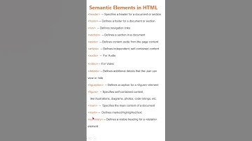 Semantic Html Elements