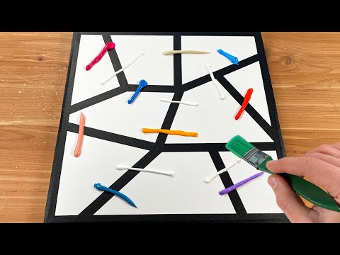 Easy Abstract Circles Painting|Black Masking Tape|Acrylics Techniques ...