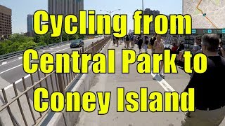 Cycling in NYC from Central Park, Manhattan to Coney Island, Brooklyn (GPS Overlay)