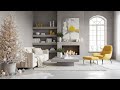 Scandinavian-Style Christmas Living Room Tour with White Minimal Decor, Pine Branches &amp; Cozy Vibes