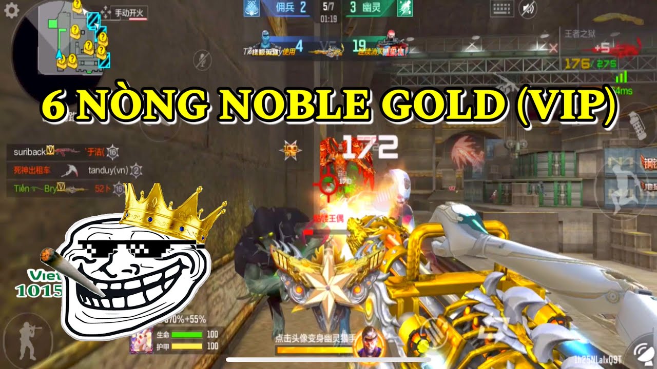 CF Mobile | 6 Nòng Noble Gold (VIP) Hàng Nóng Sấy Quá Phê Zombie Khóc Thét Luôn Hehe | Tường CT