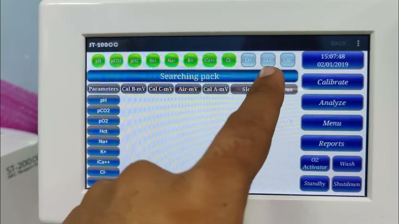 How to calibrate in Sensa Core St200 cc blood gas analyzer YouTube