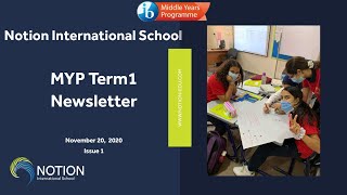 MYP Newsletter Notion International School