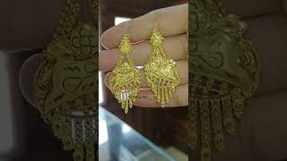 22k gold earring jhale design #22k #gold #short #earring #thefashionplus