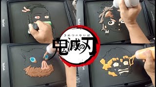 Pancake Art - Kimetsu no Yaiba / Demon Slayers - Nezuko and Tanjiro Kamado, Zenitsu, Inosuke