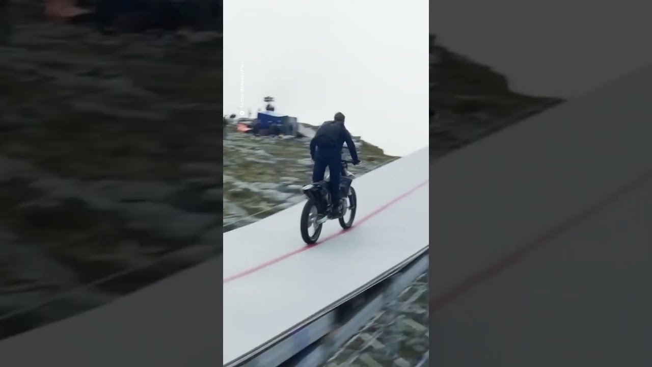 Tom Cruise does insane motorbike stunt for Mission Impossible Dead Reckoning