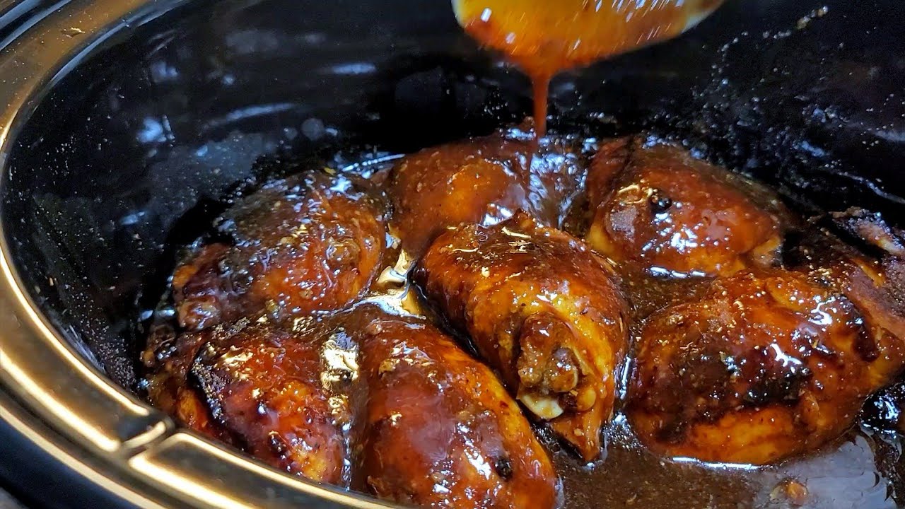 Day 3 of Slow Cooker Recipes Honey Soy Glazed Chicken Thighs