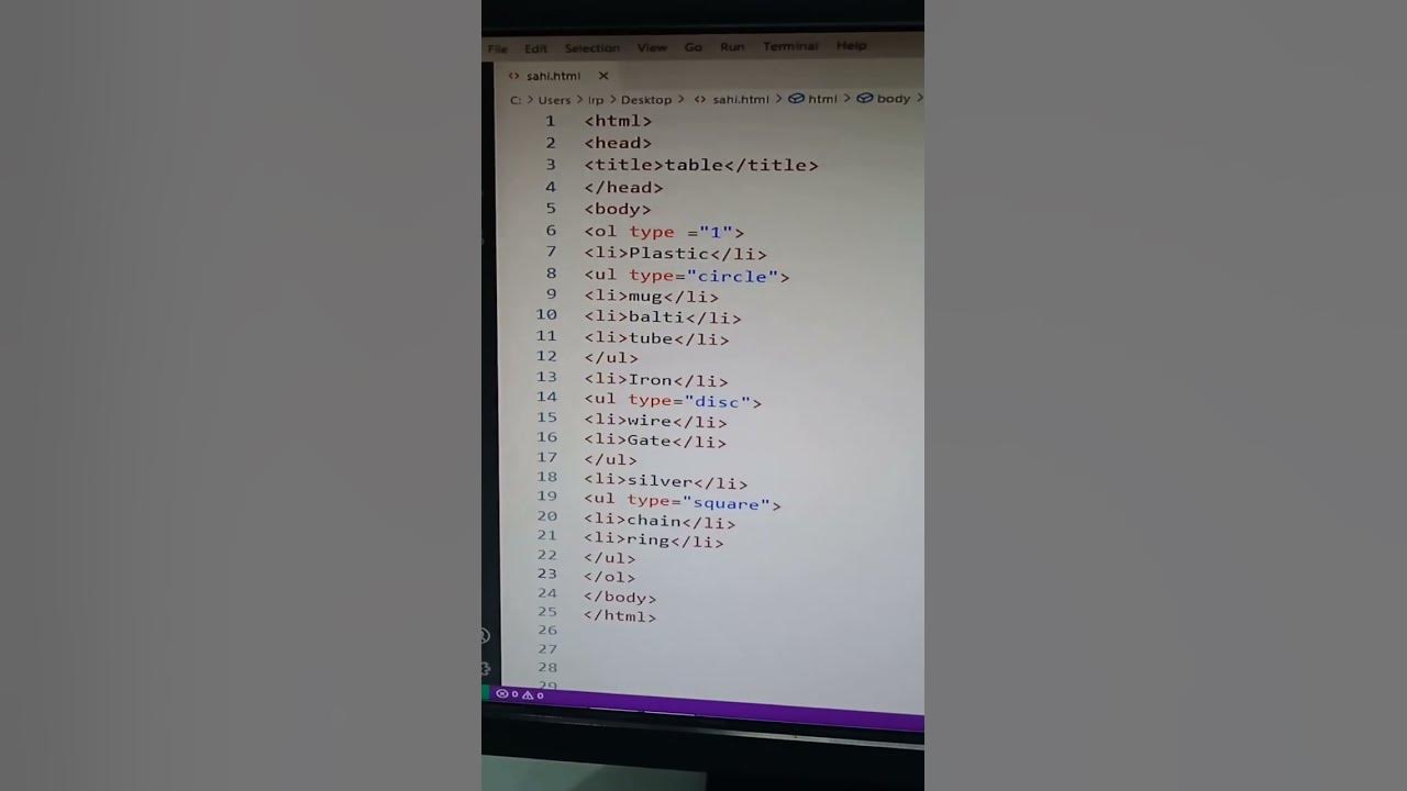 Ordered and unordered list in HTML - YouTube