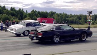 '80 Oldsmobile Cutlass 383cid vs '88 Pontiac Trans Am GTA Supercharged 1/4 mile drag race