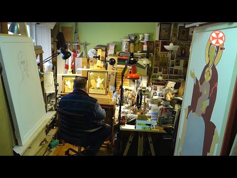 სტუმრად ხატმწერ კახაბერ დონაძის სამხატვრო სახელოსნოში