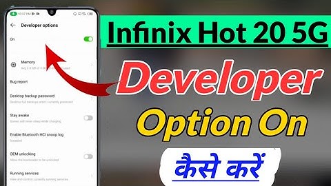infinix Hot 20 5g me developer option kaise kare | How to on developer option in Infinix hot 20 5g